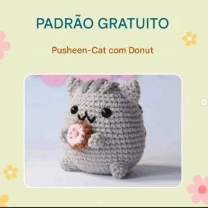 Receita de amigurumi gratuita - Gato com Donuts