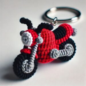 Receita de amigurumi em PDF - Mini Moto Vermelha