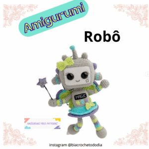Receita de amigurumi gratuito - Robô