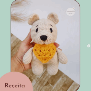 Receita de amigurumi gratuita - Ursinho de bandana