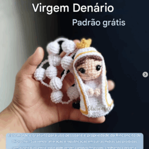 Receita de amigurumi gratuito - Terço Virgem Maria