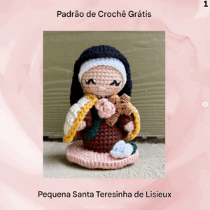 Receita de amigurumi gratuita - Santa Teresinha
