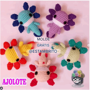 Receita de amigurumi gratuita - Axolote