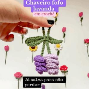 Receita de amigurumi gratuita - Chaveiro Lavanda