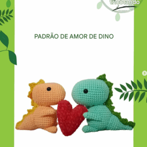 Receita de amigurumi gratuita - Amor de dino