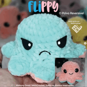 Receita de amigurumi gratuita - Flippy - O polvo reversível