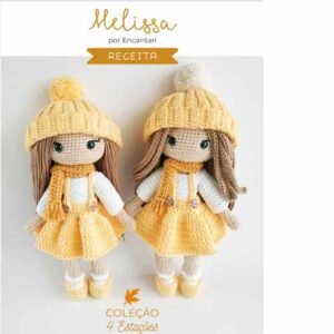Receita de amigurumi em PDF - Boneca Melissa