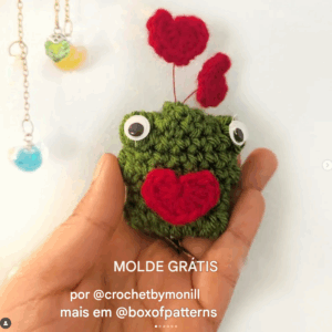 Receita de amigurumi gratuita - Sapinho com coração