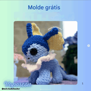 Receita de amigurumi gratuita - Vaporeon