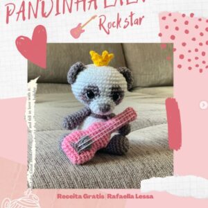 Receita de amigurumi gratuita - Pandinha Lalá - Rockstar