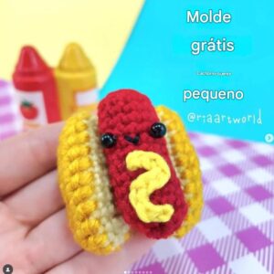 Receita de amigurumi gratuita - Hot Dog