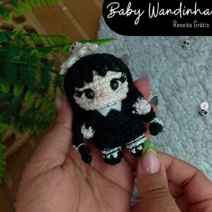 Receita de amigurumi gratuita - Baby Wandinha