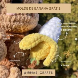 Receita de amigurumi gratuita - Banana