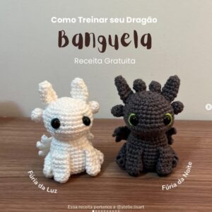 Receita de amigurumi gratuita - Banguela - Como treinar seu dragão