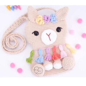 Receita de amigurumi em PDF - Bolsa artesanal Baby Lhama