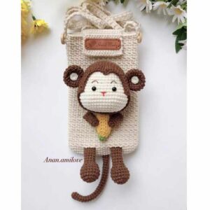 Receita de amigurumi em PDF - Bolsa de Macaco