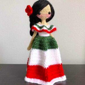 Receita de amigurumi em PDF - Boneca Mexicana