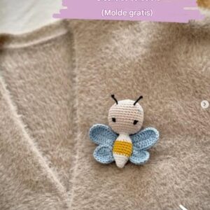 Receita de amigurumi gratuita - Broche de Borboleta