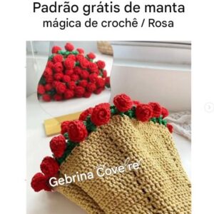 Receita de amigurumi gratuita - Manta mágica de crochê com flores