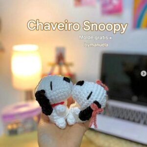 Receita de amigurumi gratuita - Chaveiro Snoopy
