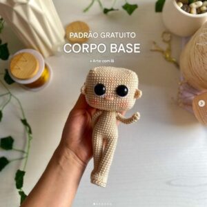 Receita de amigurumi gratuita - Corpo base de boneco de amigurumi