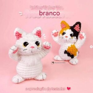 Receita de amigurumi gratuita - Gatinho Branco