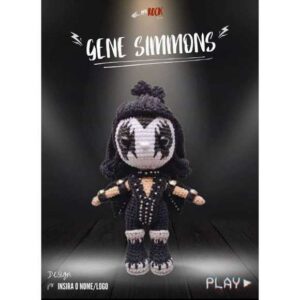 Receita de amigurumi em PDF - Gene Simmons - Kiss