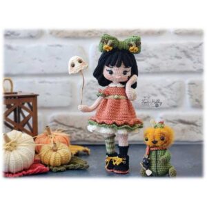 Receita de amigurumi em PDF - Boneca Kassia e Pumpki