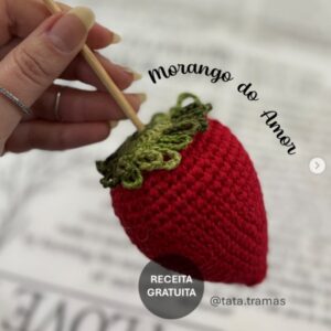 Receita de amigurumi gratuita - Morango do Amor
