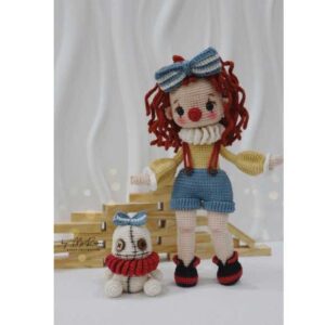 Receita de amigurumi em PDF - Boneca Palhaço