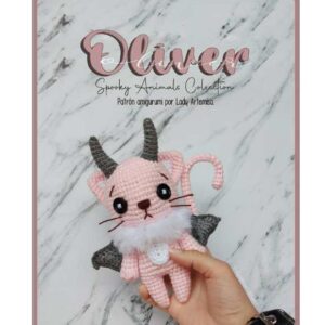 Receita de amigurumi em PDF - Oliver o gatinho assustador