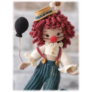 Receita de amigurumi em PDF - Palhacinha Rubby e seu pet