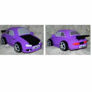 Receita de amigurumi em PDF - Toyota Corolla Roxo