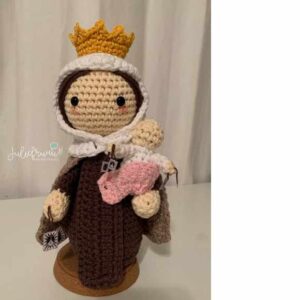 Receita de amigurumi em PDF - Virgem do Carmo