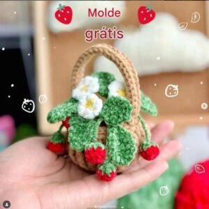 Receita de amigurumi gratuito - Cesta de Morango