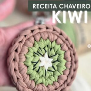 Receita de amigurumi gratuito - Chaveiro Kiwi