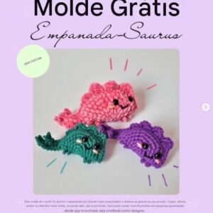 Receita de amigurumi gratuita - Empadossauro