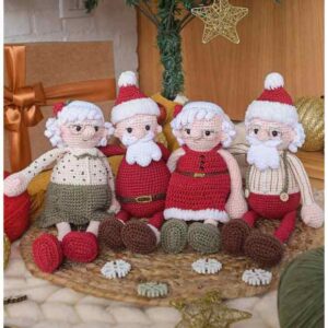 Receita de amigurumi em PDF - Familia Noel