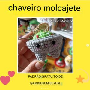 Receita de amigurumi gratuita - Chaveiro Molcajete