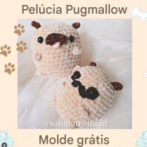 Receita de amigurumi gratuita - Mini Pug pelúcia