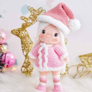 Receita de amigurumi em PDF - Boneca Natalina