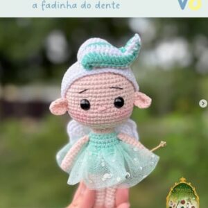 Receita de amigurumi gratuita - Odontina - A fadinha do dente