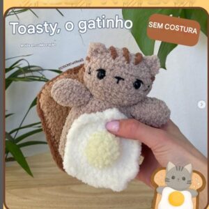 Receita de amigurumi gratuita - Toasty, o gatinho