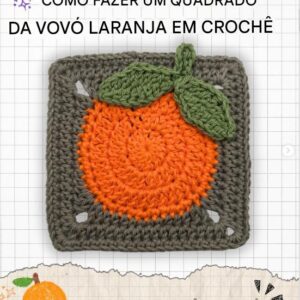 Receita de crochê gratuita - Quadrado de laranja da vovó