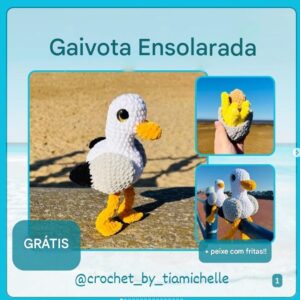 Receita de amigurumi gratuito - Gaivota ensolarada