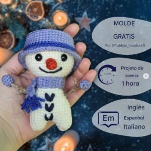 Receita de amigurumi gratuita - Boneco de Neve
