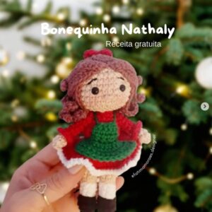 Receita de amigurumi gratuita - Boneca Nathaly