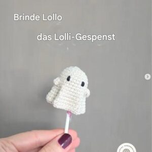 Receita de amigurumi gratuita - Pirulito Fantasminha