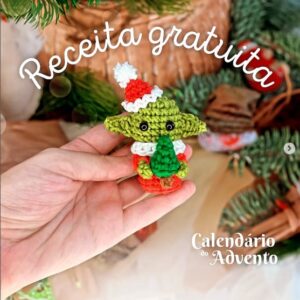 Receita de amigurumi gratuita - Yoda de Natal