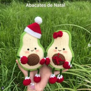 Receita de amigurumi gratuita - Abacate de Natal